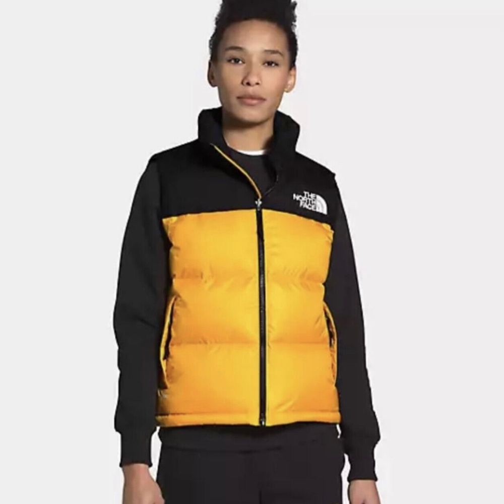 NWT Womens The North Face Retro 1996 Nuptse Insulated 700-Down Vest - Gold